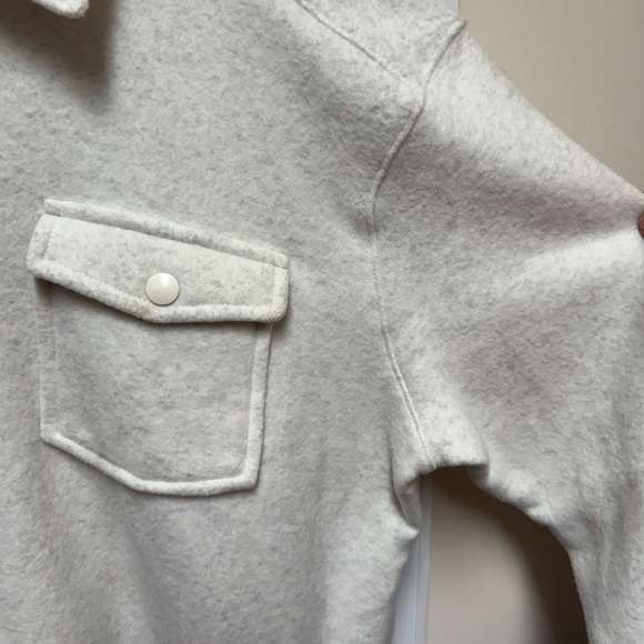 NWT HAVEN Well Within White Wool Fleece Shirt Jacket Cabincore - Picture 4 of 9